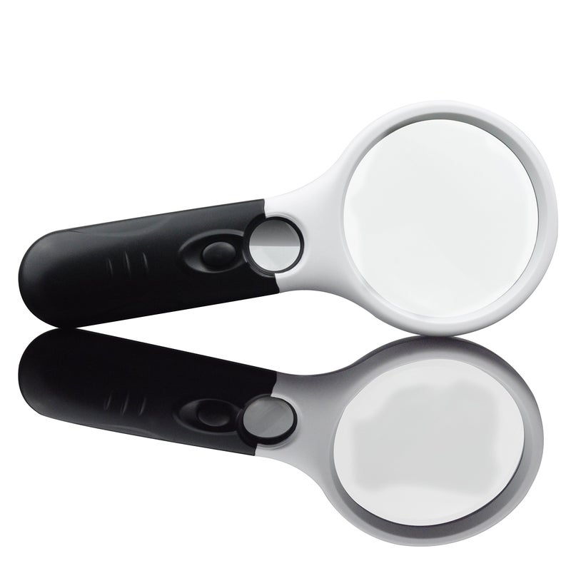 Marrywindix Magnifier 3 LED Light, Marrywindix 3X 45X Handheld Magnifier Reading Magnifying Glass Lens Jewelry Loupe White and Black - Image 5